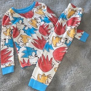 🌈 Sonic the Hedgehog 2 Piece Pajamas Sz 18/24M Baby Girl Boys